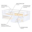 Ver imagem 4 de Cama Solteiro Infantil Dreams e Mini Escada/escorregador Branco Megamobilia