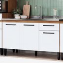 Ver imagem 1 de Balcão de Cozinha para Pia 3 Portas 1 Gaveta Giovanna Marrom/Freijó/Branco