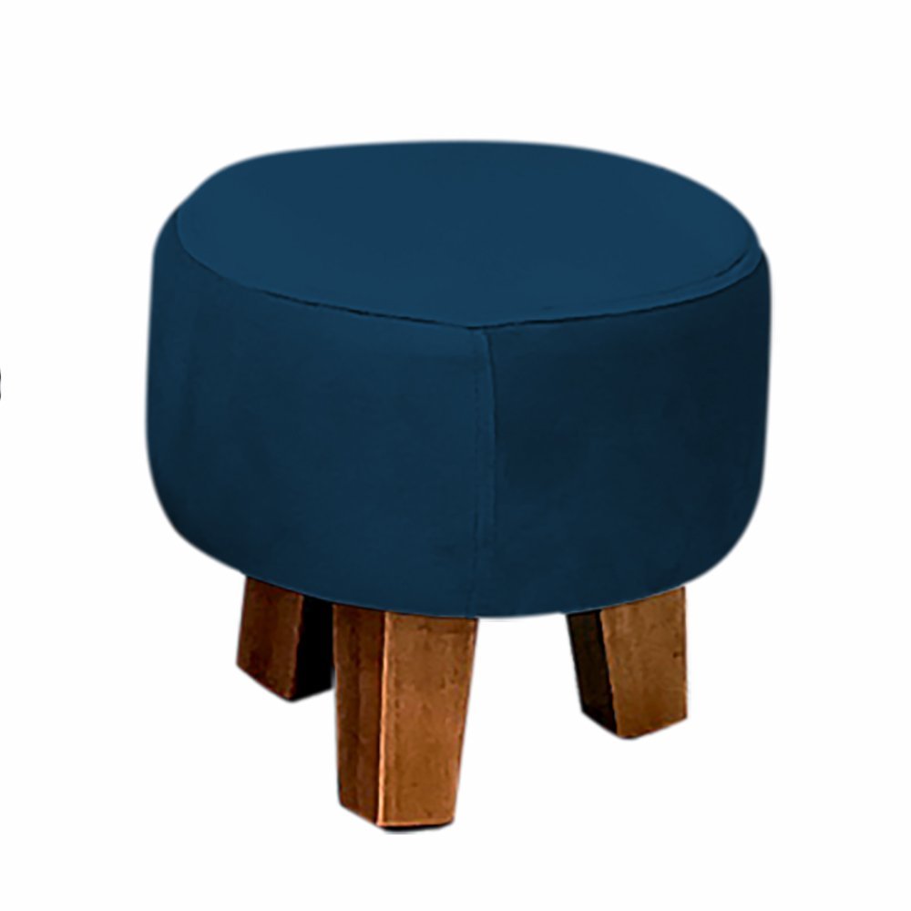 Mini Poltrona Decorativa Infantil com Puff Ísis Veludo - Zare Decor Azul escuro - 4