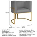 Ver imagem 4 de Poltrona Decorativa Base de Ferro Suede Munique