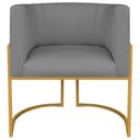 Ver imagem 2 de Poltrona Decorativa Base de Ferro Suede Munique