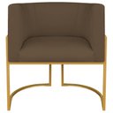 Ver imagem 2 de Poltrona Decorativa Base de Ferro Suede Munique