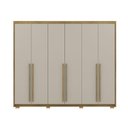 Ver imagem 4 de Guarda Roupa Roupeiro Casal Dubai Majestic 6 Portas 6 Gavetas Nature Fendi Vila Rica