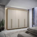 Ver imagem 1 de Guarda Roupa Roupeiro Casal Dubai Majestic 6 Portas 6 Gavetas Nature Fendi Vila Rica