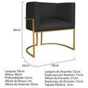 Ver imagem 4 de Poltrona Decorativa Base de Ferro Suede Munique
