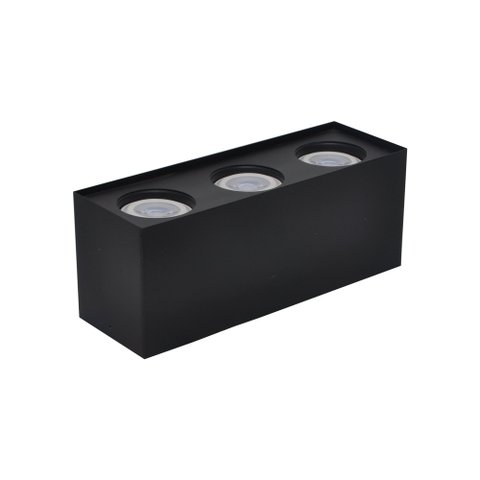 LUMINÁRIA PLAFON FLAT BOX SOBREPOR 3 LAMP E27 PRETO - 5119/3 PT
