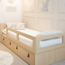 Ver imagem 2 de Cama Infantil com Duas Gavetas Proteção Lateral e Cabeceira Porta Livros Linha Join Quater