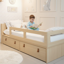 Ver imagem 4 de Cama Infantil com Duas Gavetas Proteção Lateral e Cabeceira Porta Livros Linha Join Quater