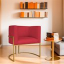 Ver imagem 1 de Poltrona Decorativa Base de Ferro Suede Munique