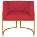 Ver imagem 2 de Poltrona Decorativa Base de Ferro Suede Munique