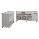 Ver imagem 4 de Balcão Cozinha Armário Gabinete de Pia 150 Cm Deise e Balcão Lilian para Microondas e Forno Elétrico