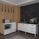 Ver imagem 3 de Balcão Cozinha Armário Gabinete de Pia 150 Cm Deise e Balcão Lilian para Microondas e Forno Elétrico
