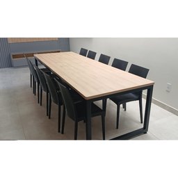 Mesa de Jantar Estilo Industrial 270x90 C/ 10 Cadeiras Ibiza I Tramada Fratini - 3