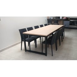 Mesa de Jantar Estilo Industrial 270x90 C/ 10 Cadeiras Ibiza I Tramada Fratini - 5
