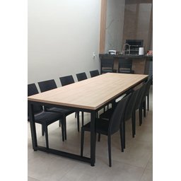 Mesa de Jantar Estilo Industrial 270x90 C/ 10 Cadeiras Ibiza I Tramada Fratini - 4
