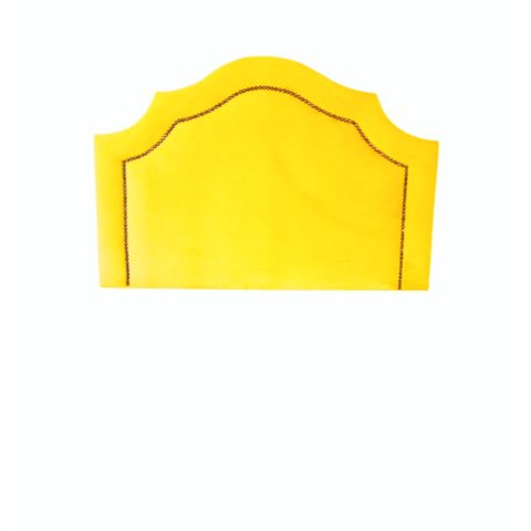 Cabeceira Cama Box Solteiro em Corino Amarelo com Tachas