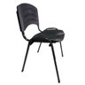 Cadeira Iso Plástica Empilhavel Fixa Para Escritório Escola Igreja Salão Preta - 2