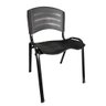 Cadeira Iso Plástica Empilhavel Fixa Para Escritório Escola Igreja Salão Preta - 1
