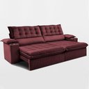 Ver mais imagens de Sofá Retrátil e Reclinável 2,60m Molas Ensacadas Dream Velusoft Vinho Cama Inbox