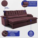 Ver imagem 2 de Sofá Retrátil e Reclinável 2,60m Molas Ensacadas Dream Velusoft Vinho Cama Inbox