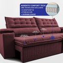 Ver imagem 4 de Sofá Retrátil e Reclinável 2,60m Molas Ensacadas Dream Velusoft Vinho Cama Inbox
