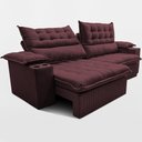 Ver imagem 6 de Sofá Retrátil e Reclinável 2,60m Molas Ensacadas Dream Velusoft Vinho Cama Inbox