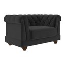 Ver imagem 1 de Poltrona Decorativa 130cm Apso Veludo Preto - Sallar Home