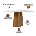 Ver imagem 2 de Mesa de Jantar 4 Lugares Retangular 135cm Tampo MDF com Vidro Miraz N01 Ypê Off White - Lyam Decor