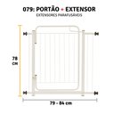 Ver imagem 3 de Grade Portão Proteção Pet Cachorro 79cm a 84cm Criança Cães:branco