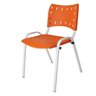 Kit com 10 Cadeiras Iso para Escola Escritório Comércio Laranja Base Branca - 3