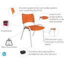 Ver mais imagens de Kit com 10 Cadeiras Iso para Escola Escritório Comércio Laranja Base Branca
