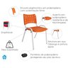 Kit com 10 Cadeiras Iso para Escola Escritório Comércio Laranja Base Branca - 8