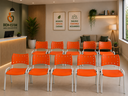 Ver imagem 1 de Kit 10 Cadeiras Design Moderno para Ambientes Corporativos, Clínicas e Recepções Base Branca