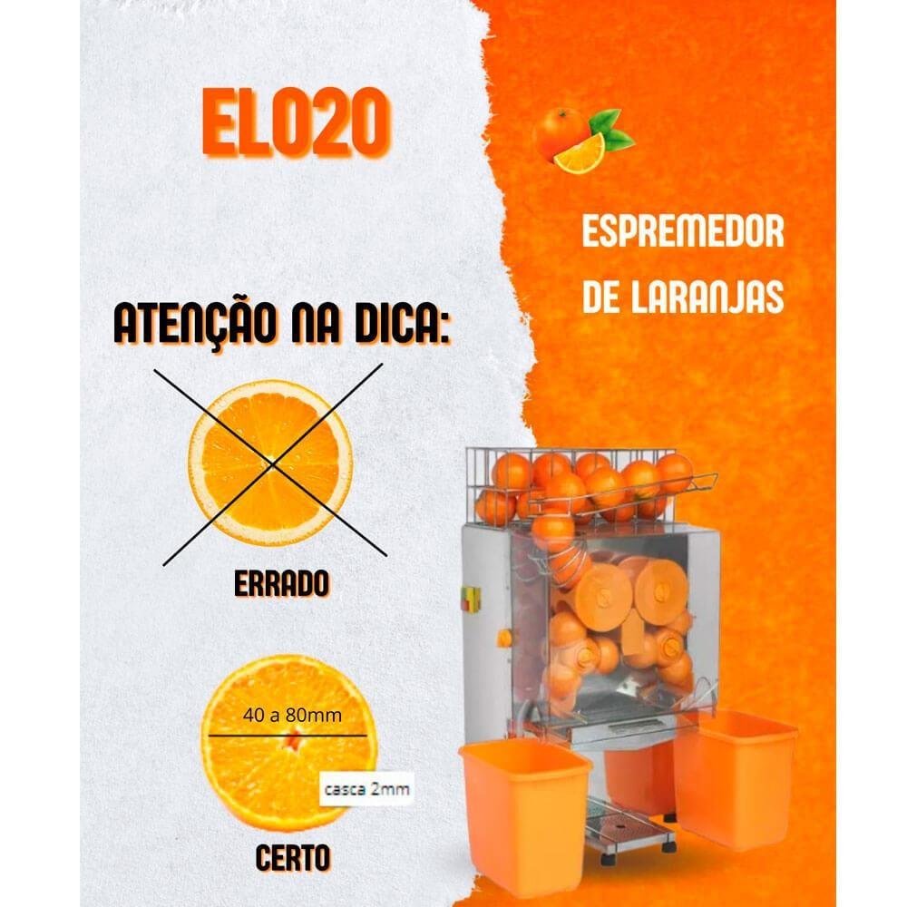 Espremedor de Laranja Extrator de Suco Industrial Onix Elétrico Aço Inox 220v Elo20 - 8