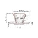 Ver imagem 5 de Xícara Cristal para Chá com Pires Borda Dourada Petra 180ml