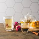 Ver imagem 2 de Conjunto 2 Xícaras de Café Parede Dupla de Vidro Borossilicato Modern 80ml Lyor 6,50x9 Cm