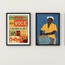 Ver imagem 1 de Kit 2 Quadros Samba Amanhã Há De Ser Outro Dia 24x18cm - com vidro:Madeira branca