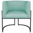 Ver imagem 2 de Poltrona Decorativa Base de Ferro Suede Munique