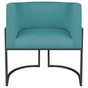 Ver imagem 2 de Poltrona Decorativa Base de Ferro Suede Munique