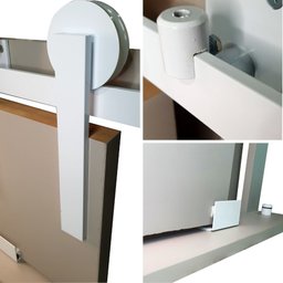 Kit p/ Porta Correr Celeiro 2 Roldanas - Alumínio Cantoneira 2,00 m - Branco - Al-Fer - 3 Kit p/ Porta Correr Celeiro 2 Roldanas - Alumínio Cantoneira 2,00 m - Branco - Al-Fer - 3