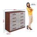 Ver imagem 3 de Cômoda 10 Gavetas com Chave e Tampo em MDF Ryad