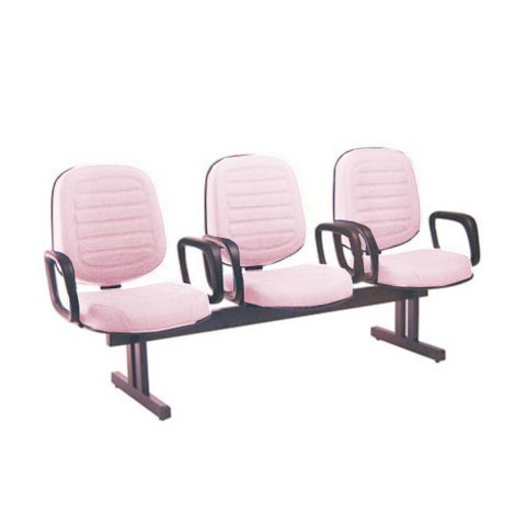 Cadeira em Longarina com 03 Lugares Linha Blenda Rosa