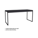 Ver imagem 2 de Mesa Gamer Diretor Pés de Ferro Computador Setup Gamer 150x60cm - JM3 Móveis:Preto/Preto
