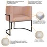 Poltrona Decorativa Base de Ferro Suede Munique - 6