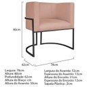 Ver imagem 4 de Poltrona Decorativa Base de Ferro Suede Munique