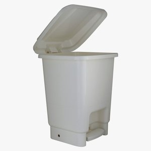 Lixeira Plástica com Pedal Branca 7 Litros para Escritórios, Banheiros, Cozinha