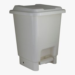 Lixeira Plástica com Pedal Branca 7 Litros para Escritórios, Banheiros, Cozinha - 2