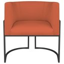 Ver imagem 2 de Poltrona Decorativa Base de Ferro Suede Munique