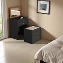 Ver imagem 3 de Penteadeira 3 Gavetas Compacta 100% Mdf com Espelho Banqueta:preto