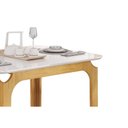Ver mais imagens de Mesa P/ Cozinha Marina C/ Tampo Madeirado C/ Vidro Curvo 120x80cm Cedro/off White - Dj Móveis